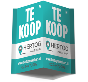 te-koop-bord hertog makelaars gratis waardebepaling woning of appartement